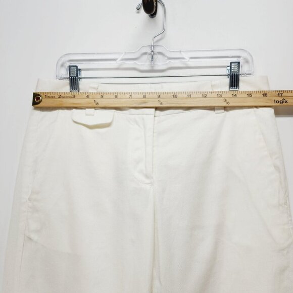 French Connection Womens White Cotton Straight-Leg Trousers high rise Size 6 - Picture 5 of 12